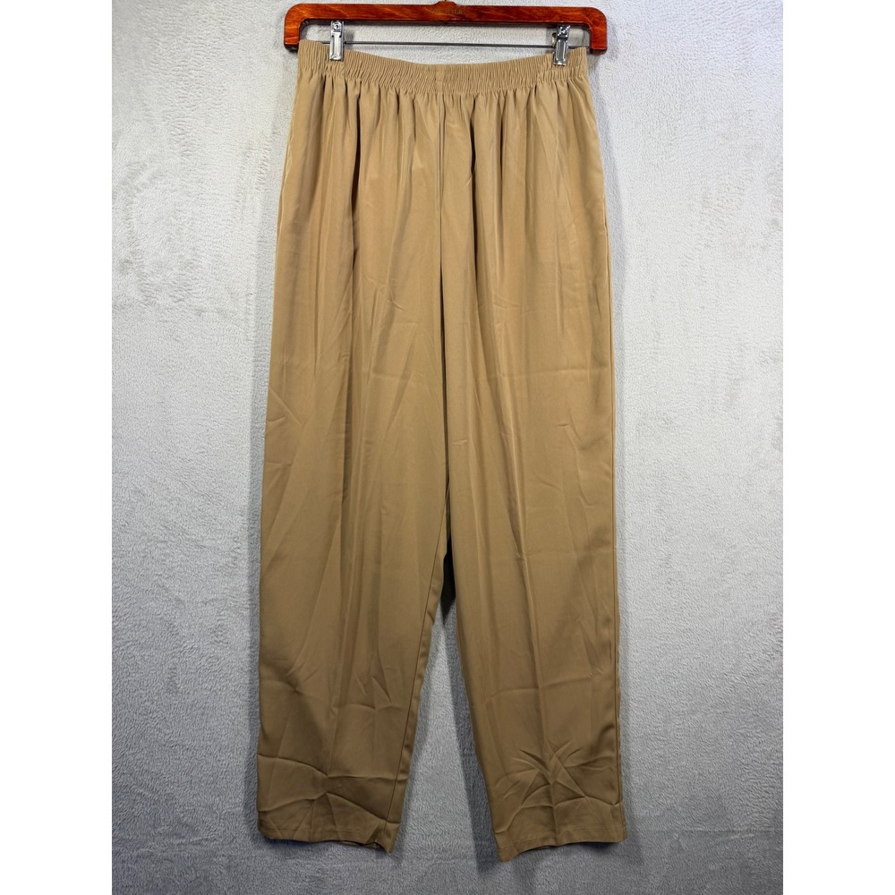 Graver Studio Pull On Trousers‎ Tan Vintage Lightweight Elastic Waist Pants